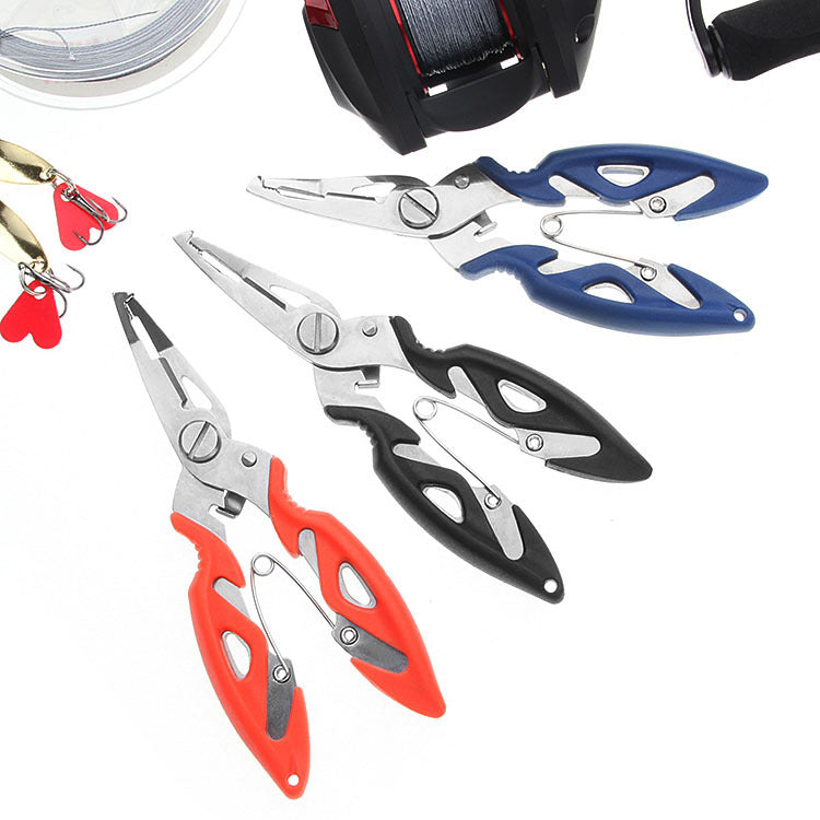 716OPP bag stainless steel fishing scissors curved mouth fishing pliers outdoor fishing gear Luya pliers powerful horse fish line scissors 