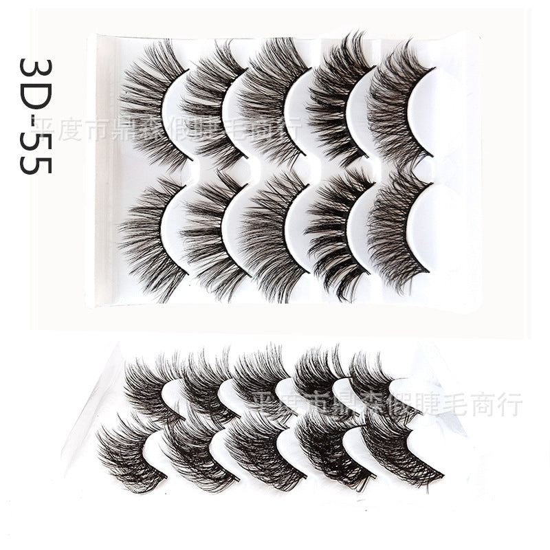 DINGSEN false eyelashes manufacturer wholesale 3D three-dimensional eyelashes 5 pairs of eyelashes three D-46 multiple styles 