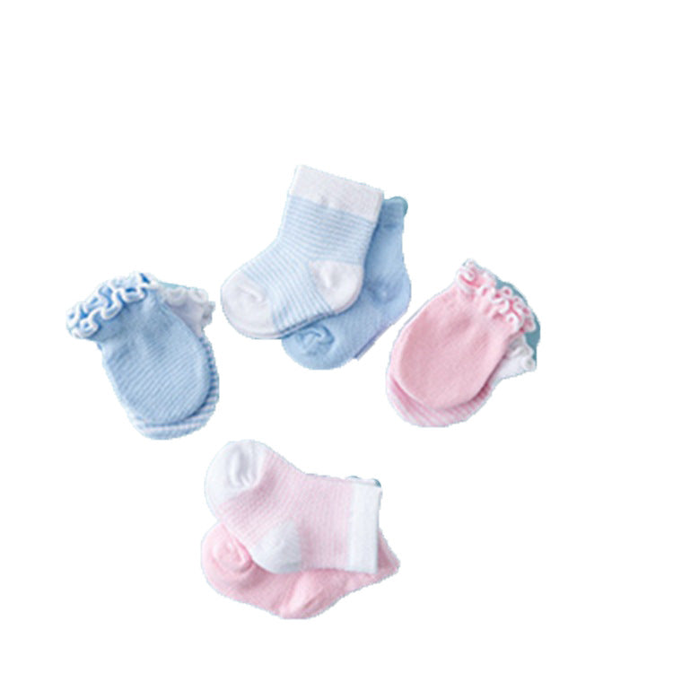 2023 Cotton anti-mosquito baby socks anti-scratch gloves socks summer children's lace cotton socks manufacturer wholesale 