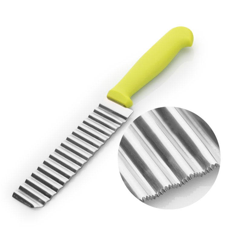 Yangjiang French stainless steel corrugated knife professional potato knife fries slicer fruit corrugated knife in stock 