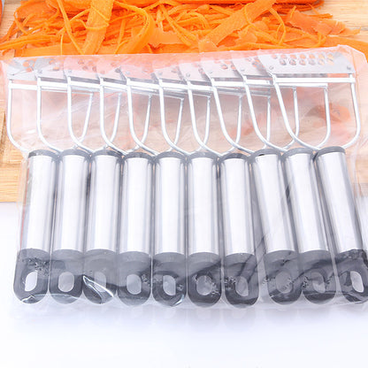 Stainless steel multi-purpose peeler with steel handle, multi-purpose peeler, household peeling knife, melon planer, fish scale planer in stock 