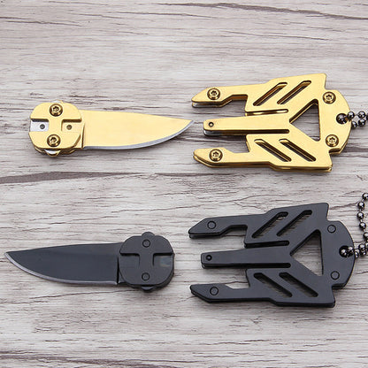 Yangjiang Mini Multifunctional Transformers Small Straight Knife Necklace Knife New Outdoor Camping Knife Fruit Knife 