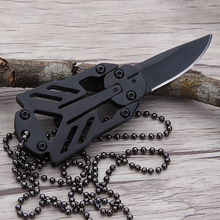 Yangjiang Mini Multifunctional Transformers Small Straight Knife Necklace Knife New Outdoor Camping Knife Fruit Knife 