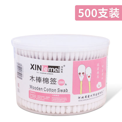 [Xinlemei] 500 round boxed bamboo stick cotton swabs disposable makeup cleaning cotton swabs