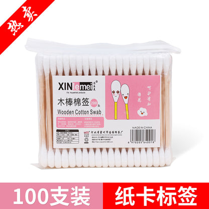 On behalf of [Xinlemei], the manufacturer supplies 100 sufficient cotton swabs, disposable bamboo sticks and cotton swabs, gift cotton pads