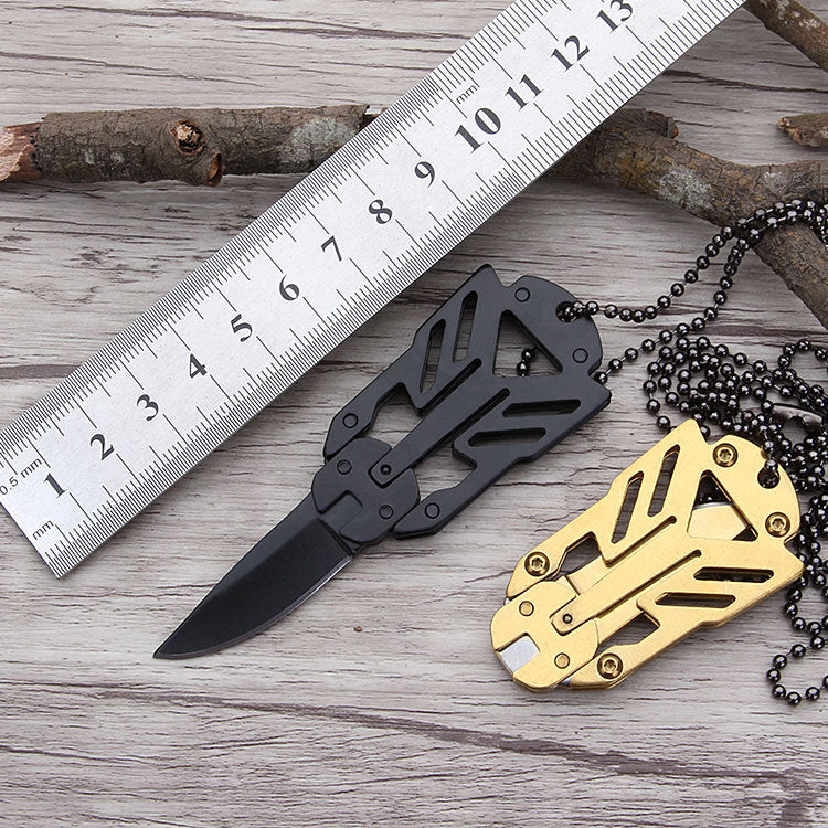 Yangjiang Mini Multifunctional Transformers Small Straight Knife Necklace Knife New Outdoor Camping Knife Fruit Knife 