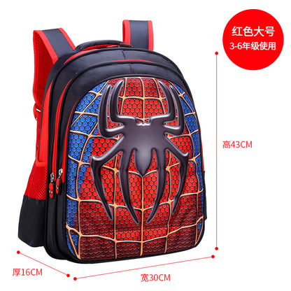 Captain schoolbag elementary school boy burden reduction 1-3-5-6 grade wear-resistant waterproof Spider-Man backpack 