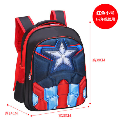 Captain schoolbag elementary school boy burden reduction 1-3-5-6 grade wear-resistant waterproof Spider-Man backpack 