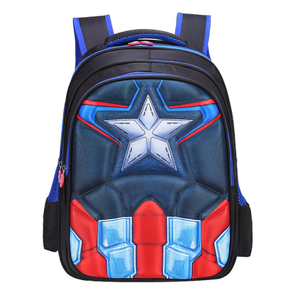 Captain schoolbag elementary school boy burden reduction 1-3-5-6 grade wear-resistant waterproof Spider-Man backpack 