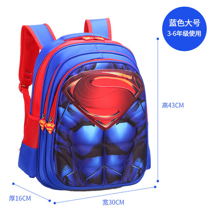 Captain schoolbag elementary school boy burden reduction 1-3-5-6 grade wear-resistant waterproof Spider-Man backpack 