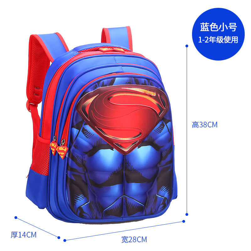 Captain schoolbag elementary school boy burden reduction 1-3-5-6 grade wear-resistant waterproof Spider-Man backpack 