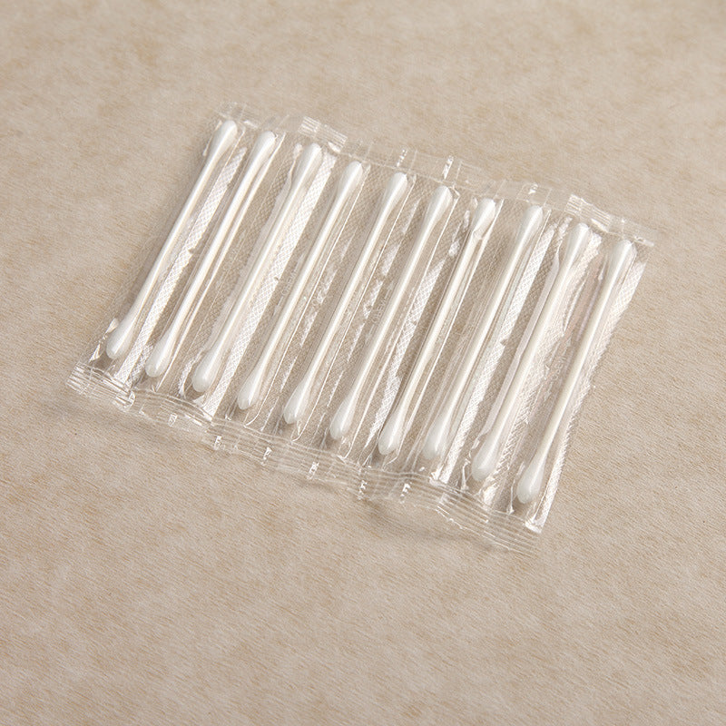 Disposable single individually packaged cotton swab with tip and round head portable paper stick cotton swab 