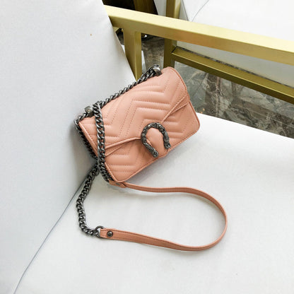 2022 New Shoulder Women's Bag Korean Style Embroidered Crossbody Bag Small Square Bag ရိုးရှင်းသော Diamond Chain Bag စက်ရုံမှ တိုက်ရိုက်ရောင်းချသည် 