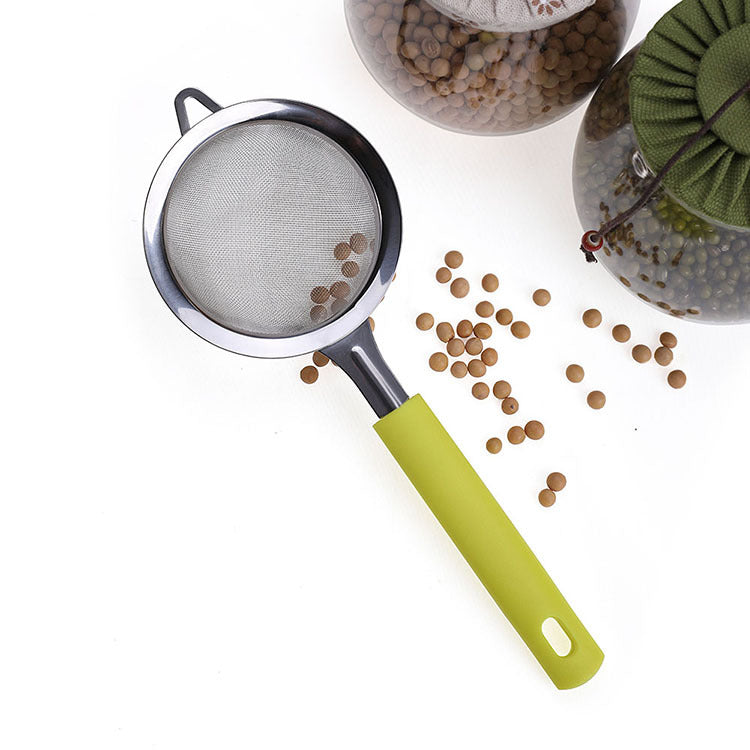 Kitchen gadgets soy milk filter hand-held flour sieve kitchen filter oil grid egg scooper in stock 