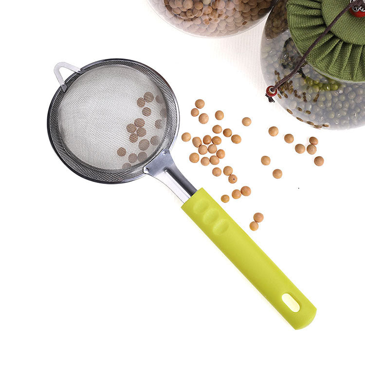 Kitchen gadgets soy milk filter hand-held flour sieve kitchen filter oil grid egg scooper in stock 