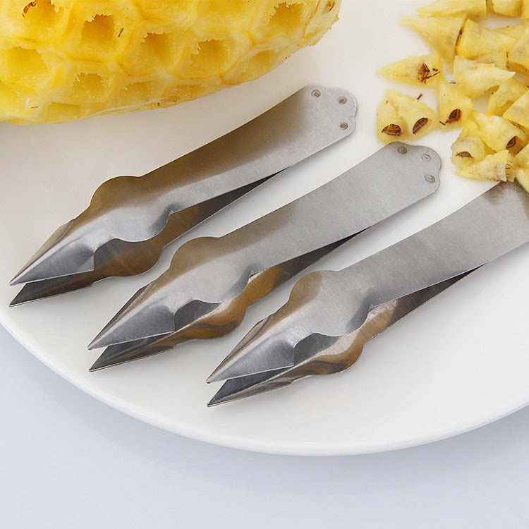 Stainless steel pineapple knife peeler household potato eye-removal pineapple clip strawberry eye-digging tool pineapple clip 