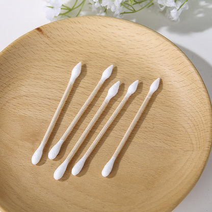 Ten Yuan Store large box of 500 disposable makeup bamboo stick cotton swabs with a pointed end and a round end 