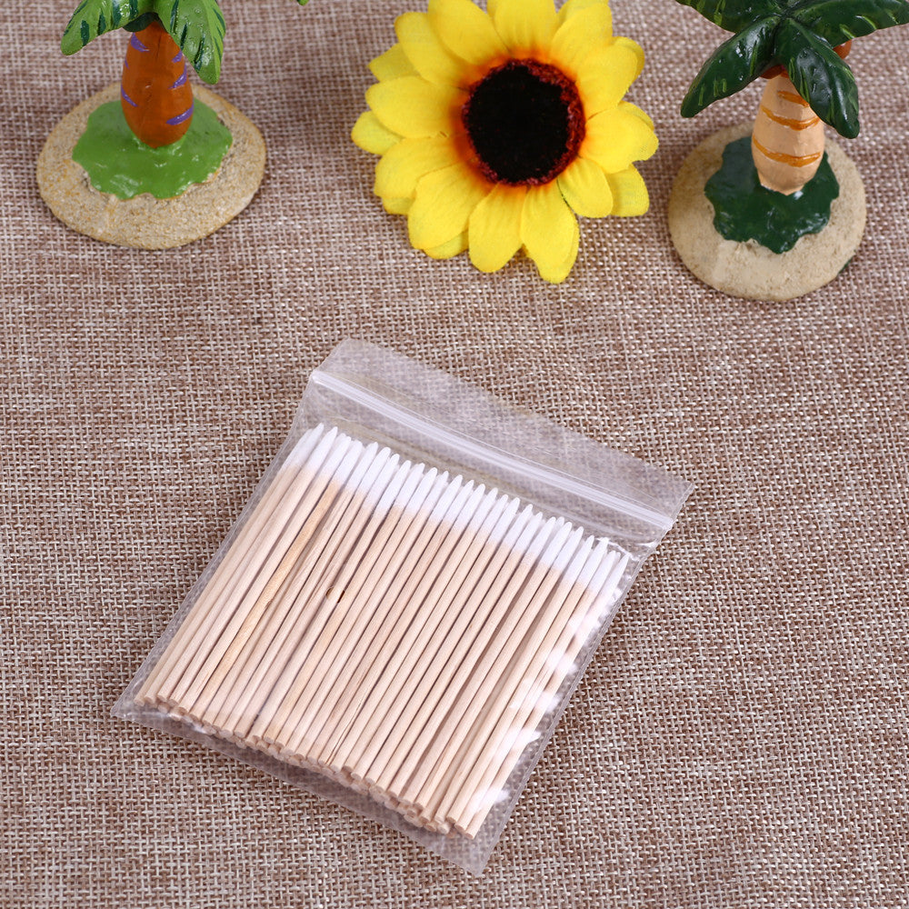 7 cm tattoo embroidery cotton swab Korean style tattoo embroidery semi-permanent cotton swab auxiliary coloring material eyebrow tattoo eyeliner wooden stick cotton swab 