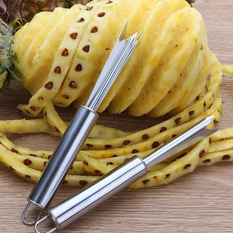 Household pineapple spatula stainless steel pineapple knife peeler peeling eye pineapple fork pineapple v-shaped eye digging tool 