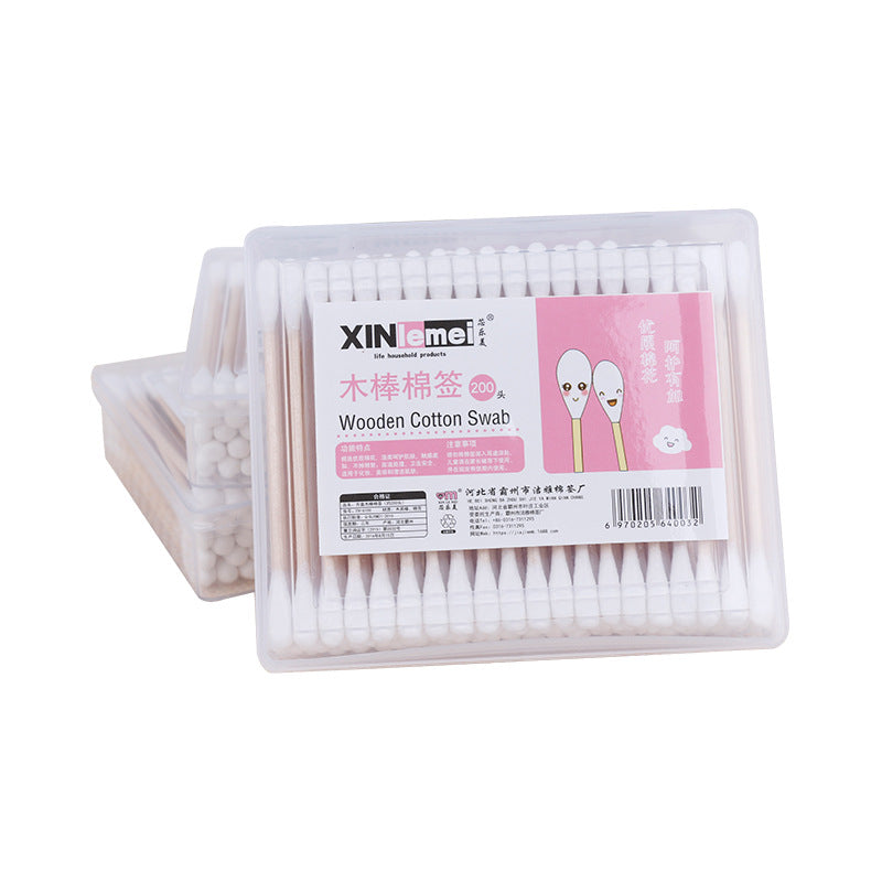 [Xinlemei] Manufacturer of cosmetic cotton swabs disposable bamboo swabs and cotton swabs square box 100/240 boxes of cotton swabs 