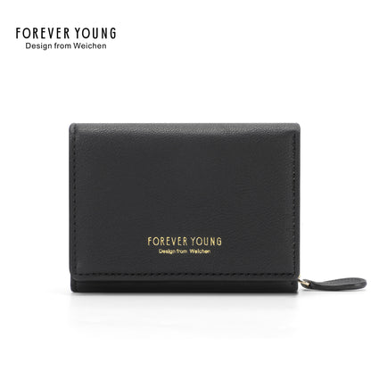 Forever Young Women's Short Wallet Ticket Holder 30% Off ပေါ့ပါးသော ဘက်စုံသုံး နှစ်မျိုးသုံး ကတ်ကိုင်ဆောင်သူ အမျိုးသမီးများ အကြွေစေ့အိတ် 