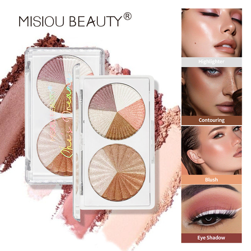 MISIOU BEAUTY cross-border high-gloss blush all-in-one palette pearlescent brightening 