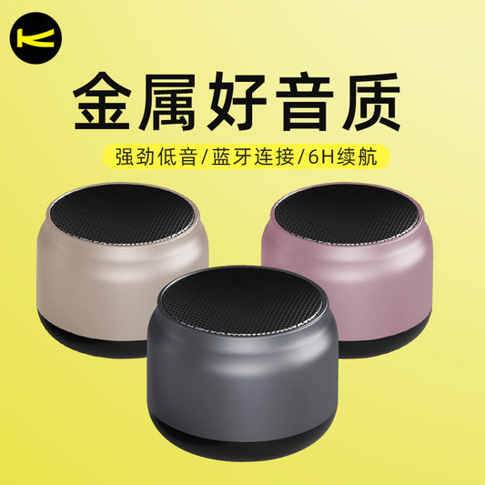 Baitong K12 Bluetooth mini metal speaker 5.0 wireless mobile phone subwoofer steel cannon broadcast small audio factory 