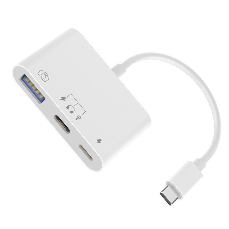 Baitong မိုဘိုင်းလ်ဖုန်း OTG adapter USB3.0 iPhone အတွက် သင့်လျော်သော Ethernet port adapter ဒေတာကြိုး လေးလုံးထိုး၊