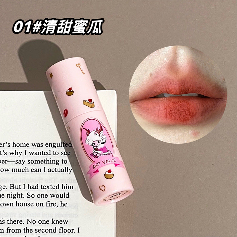 Art Value Little Dragon Girl Milk Cake Soft Matte Lip Mud Matte Velvet Whitening Lip Glaze Versatile Natural Affordable Cross-border 