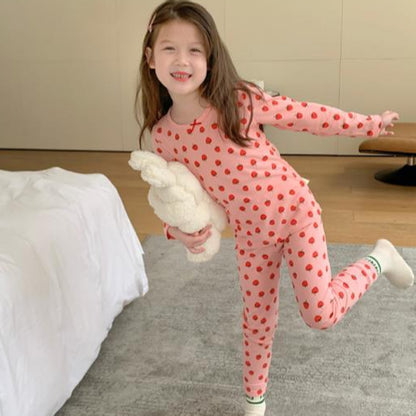 2022 Spring and Autumn New DeRong Girls Home Clothes Pajamas Comfortable and Western Style Set Two-piece Children's Pajamas Set 