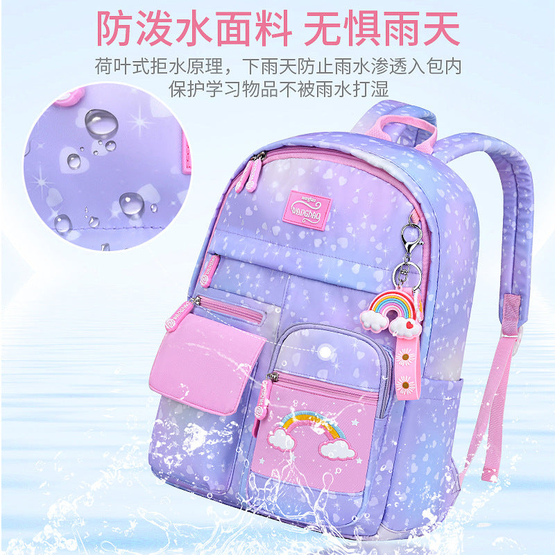 Cross-border ridge protection light weight school backpack shoulder bag big children's backpack girls children primary school schoolbag wholesale 