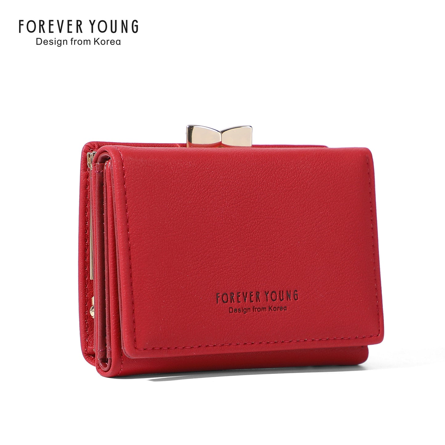 Forever Young Wallet Women's Short Cute Japanese Student Wallet Korean Style ရိုးရှင်းသော အကြွေစေ့သုံးအိတ်