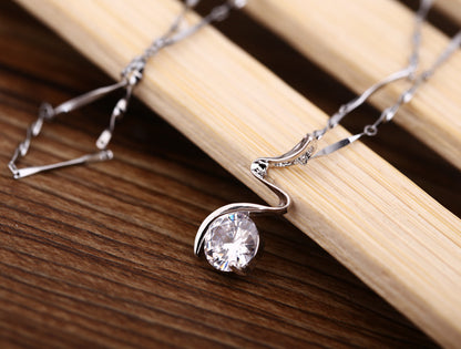 Korean version of the best-selling necklace collection color-preserving hypoallergenic zircon necklace simple temperament geometric heart-shaped necklace for women 