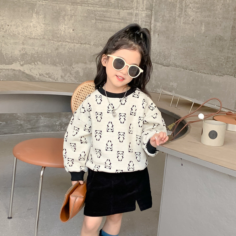 Korean children's clothing 2022 new girls' fashionable long-sleeved sweatshirts for small and medium-sized children and babies in autumn fashionable pullover tops