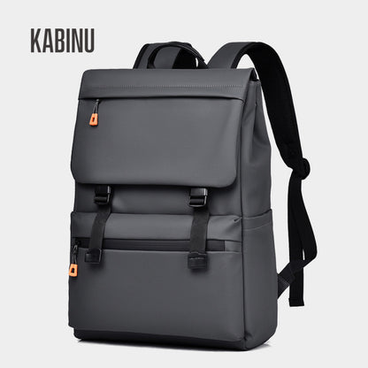 Kabinu casual backpack leather membrane waterproof business commuter computer bag backpack middle school student bag bag 