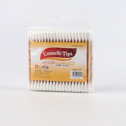 Disposable double-headed cotton swabs in bags, 100 pcs, 48 ​​pcs, portable, makeup household, pointed ear cotton swabs wholesale 