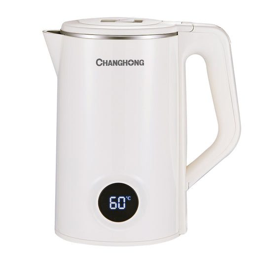 Changhong electric kettle for home use double-layer 304 stainless steel 2.2L intelligent digital display 1500W thermal insulation kettle 