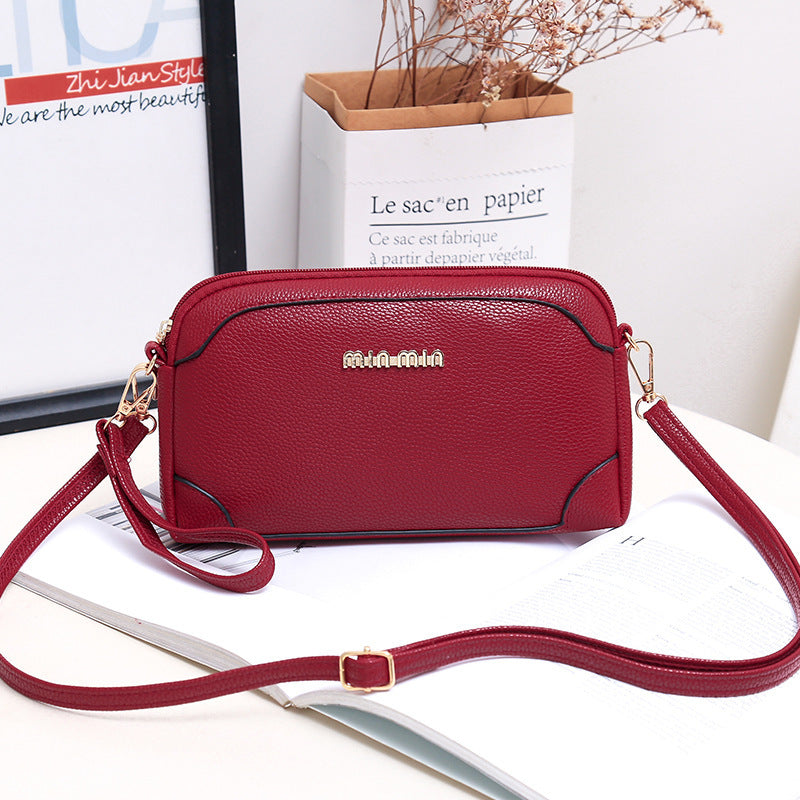 Guangzhou 2023 new women's diagonal bag casual middle-aged mother bag solid color large capacity shoulder bag shopping small bag 