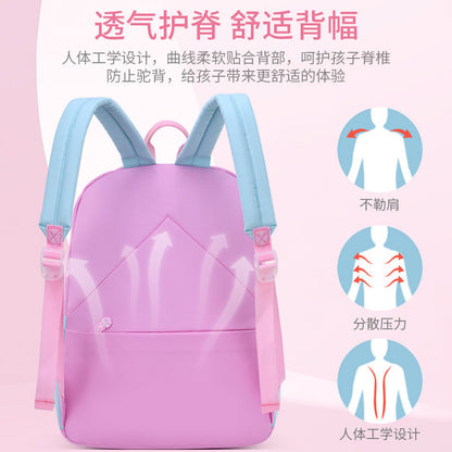 Cross-border ridge protection light weight school backpack shoulder bag big children's backpack girls children primary school schoolbag wholesale 