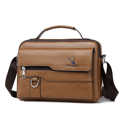 Men's Business Messenger Bag Large Capacity Computer Bag Men's Casual Light Portable Messenger Bag Retro Shoulder Bag 