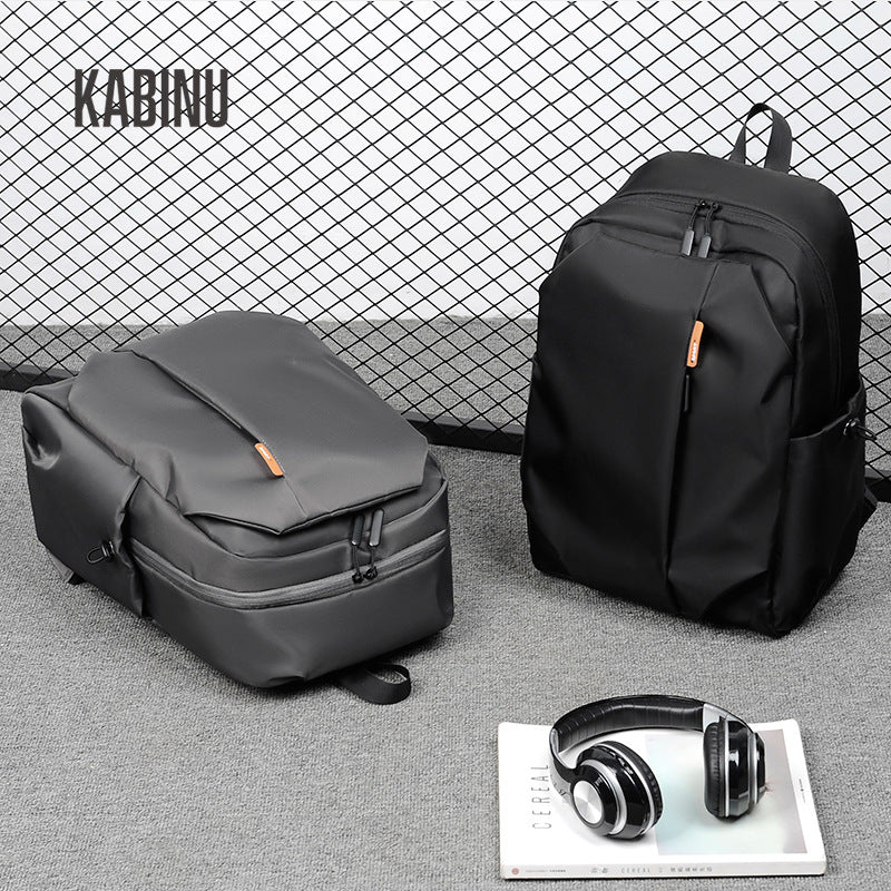 Kabinu backpack computer backpack men's washed nylon cloth casual business commuter backpack student school bag 