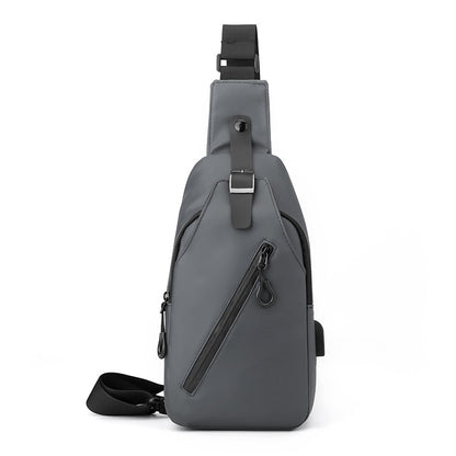 New simple and trendy chest bag men's shoulder Messenger bag water-repellent sports backpack niche men's Messenger bag 