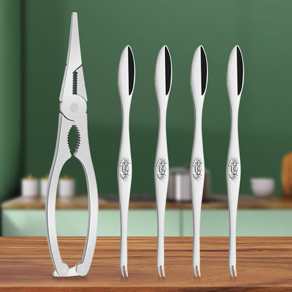 Ready supply crab tool set 304 stainless steel crab needle crab fork spoon crab scissors crab claw clamp crab eating tool 