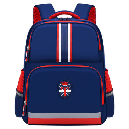 British style schoolbag primary school students boys and girls large-capacity load reduction spine protection 6-12 years old word LOGO children's backpack 