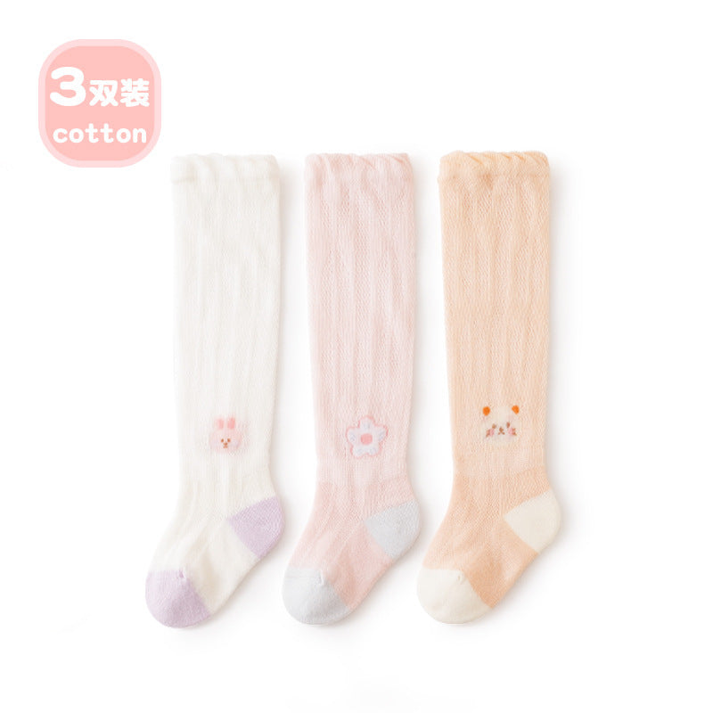 Baby socks summer over-the-knee stockings mesh socks thin anti-mosquito socks type a baby socks newborn loose mouth 