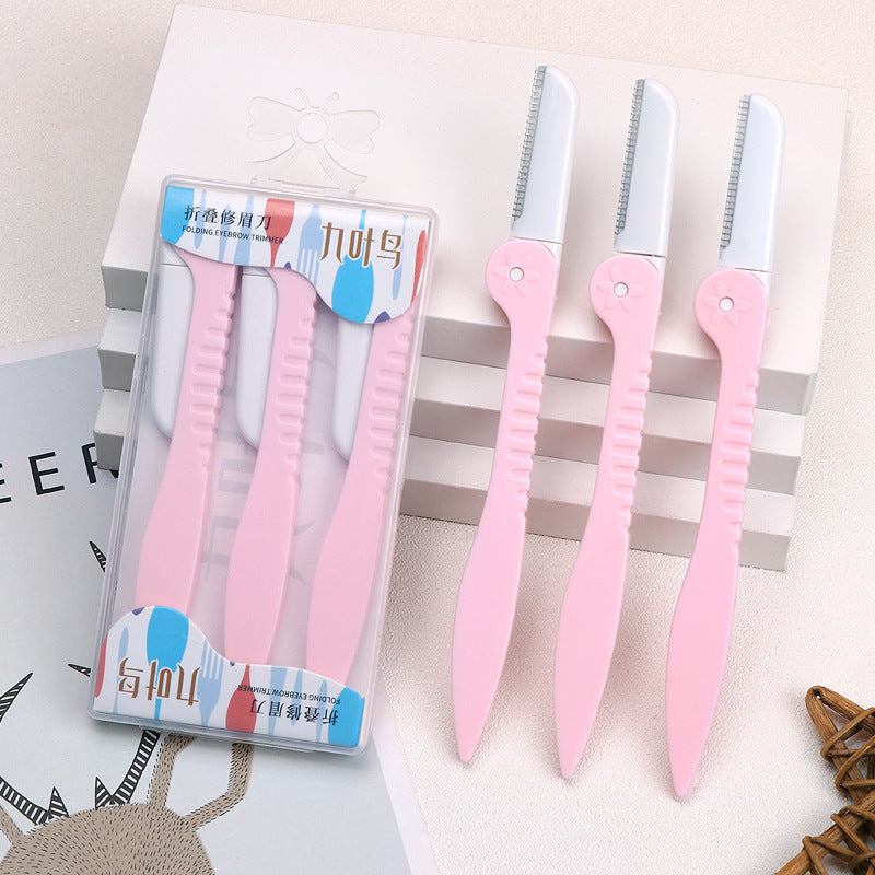 Eyebrow Trimmer 3 Beauty Tools Foldable Eyebrow Shaper for Women Anti-Scratch Beginner Safety Set Source Manufacturer