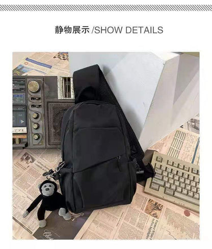 Messenger bag men's chest bag Korean version all-match single shoulder bag men's casual bag men's bag hip-hop student small backpack female trendy brand 