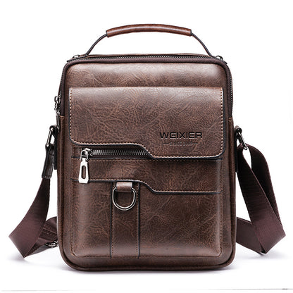 Messenger bag men's shoulder bag retro leather vertical portable business men's casual leather bag shoulder bag men's bag