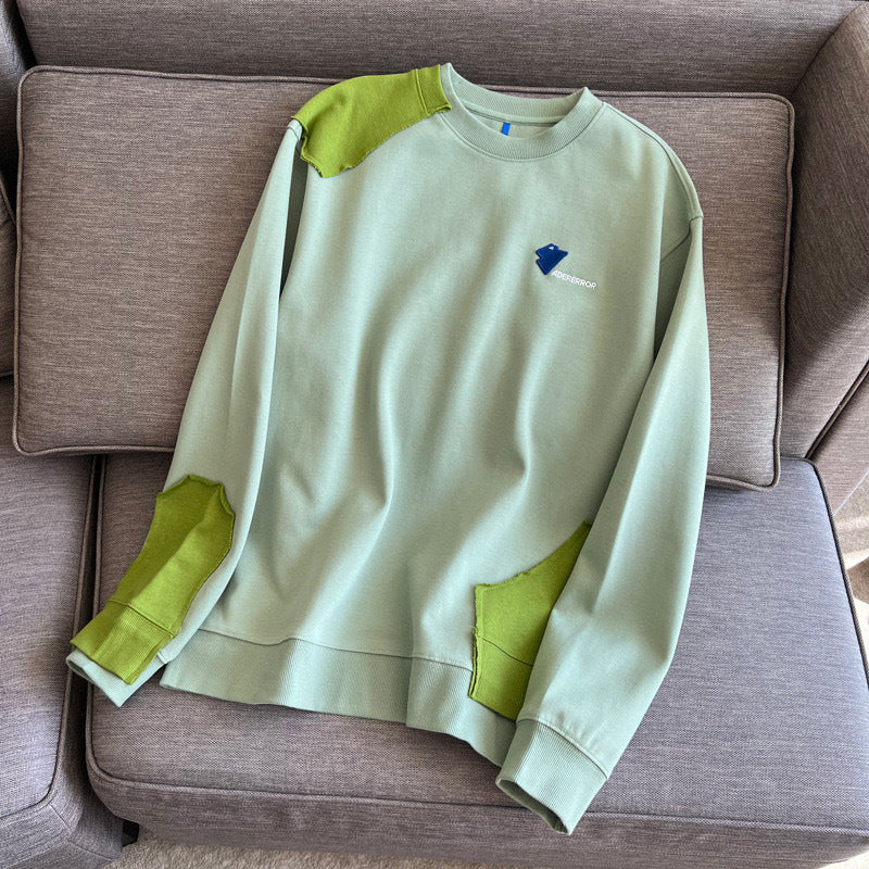 ADER autumn and winter 2022 new color matching patch pullover round neck couple sweater design sense niche sweater ins tide 