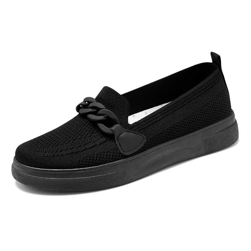 Shoes women's 2023 new foreign trade women's shoes comfortable flying weaving mother shoes slip-on comfortable cross-border women's single shoes